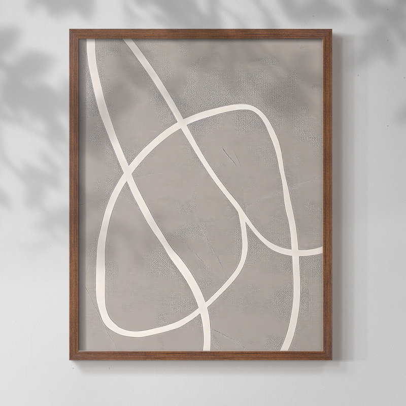Série ABSTRACT DLxxxvii - reproduction encadrée de qualité supérieure - prête à être accrochée - aucun clou requis, Noyer