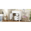 Meuble-lavabo de 30 po avec lavabo en céramique, tiroirs de rangement et tablette réglable - Design rétro pour petits meubles