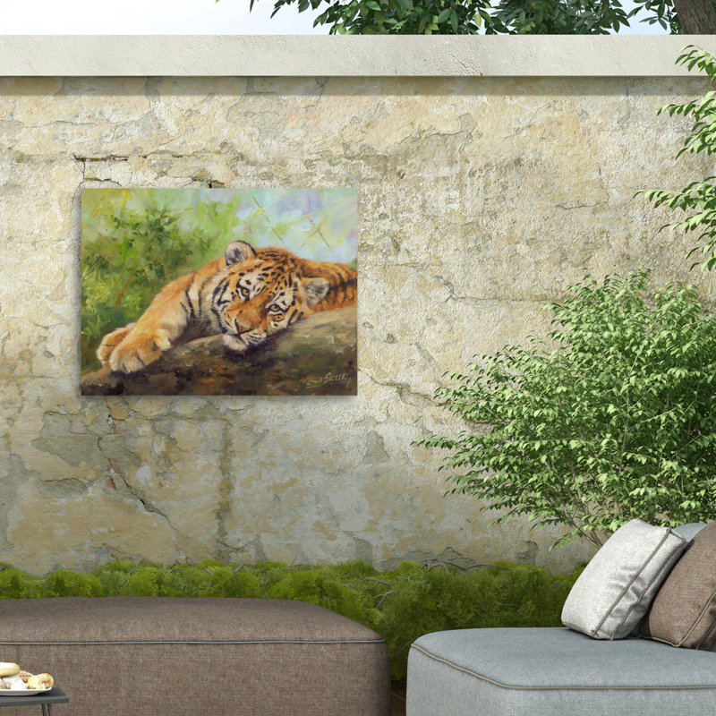 Toile d'extérieur David Stribble Tiger Cub Rock, H 14 po x l 19 po
