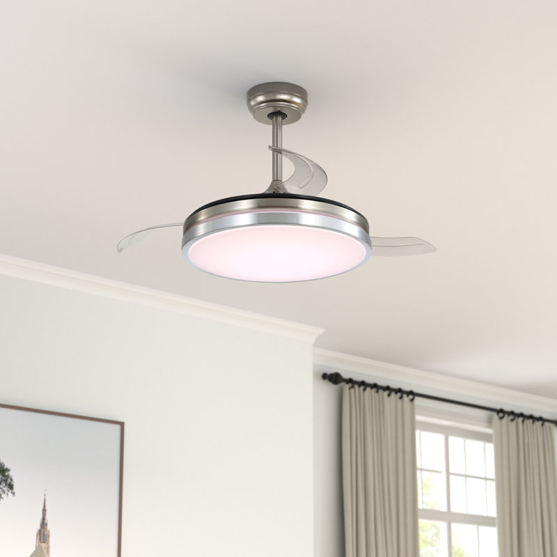 Ceiling Fan with LED Lights, Nickel