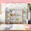 Bibliothèque et rangement pour jouets pour enfants avec 8 boîtes ouvertes et 2 armoires à une porte - blanc-1659345872