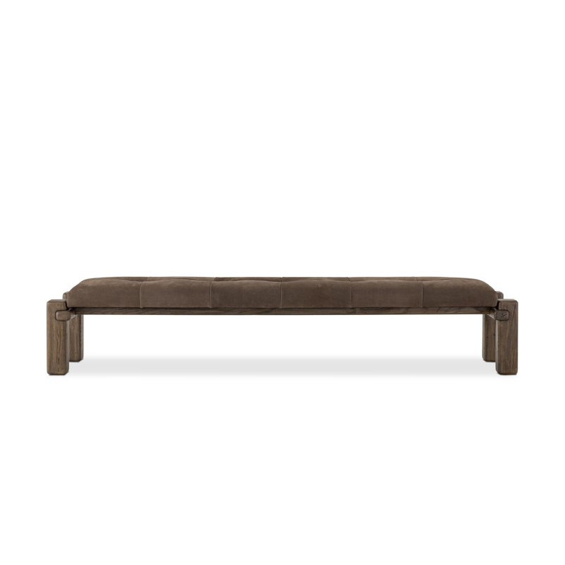 Marcia Leather Bench, Brown