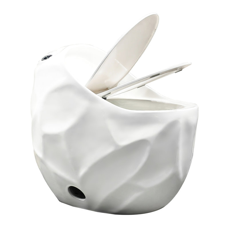 Toilette simple en forme d'œuf blanc brillant de 1,28 po - conception unique avec commodité dans la salle de bain, siège à dégagement rapide, fonction, parfait pour la propreté, eau, hauteur standard pratique et esthétique