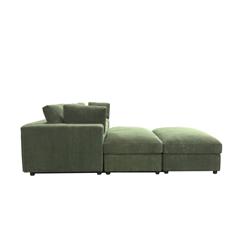Canapé modulaire réversible en velours côtelé, Green