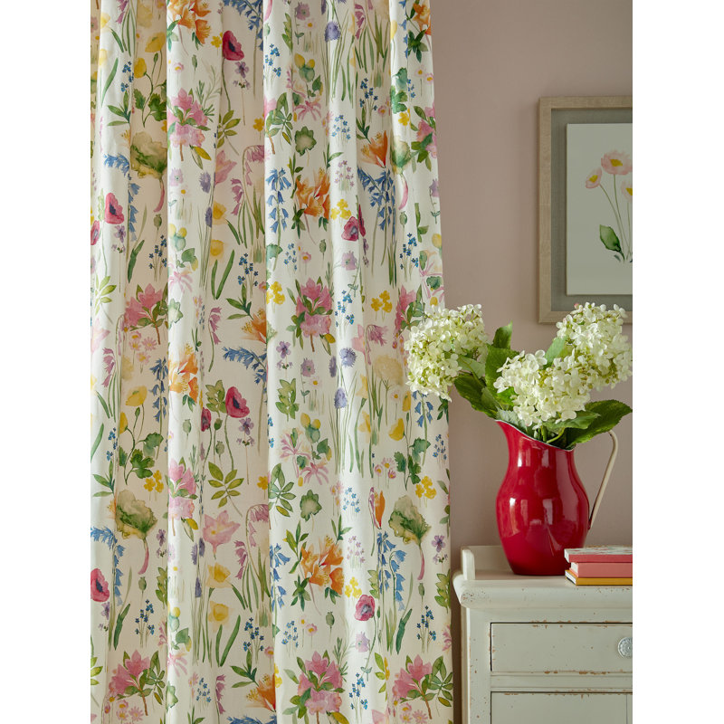 Cotton Blend Curtain Panel Pair, 168cm W x 229cm L