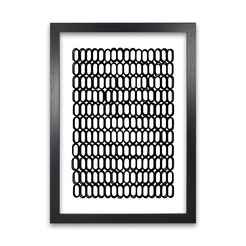 Black And White Oval Multi - Print, 42cm H x 30cm W x 3cm D, Black Frame