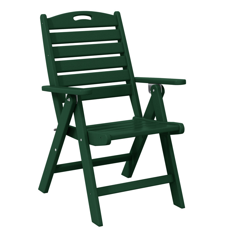 Laguna Patio Folding Highback Dining Chair, Dark Green