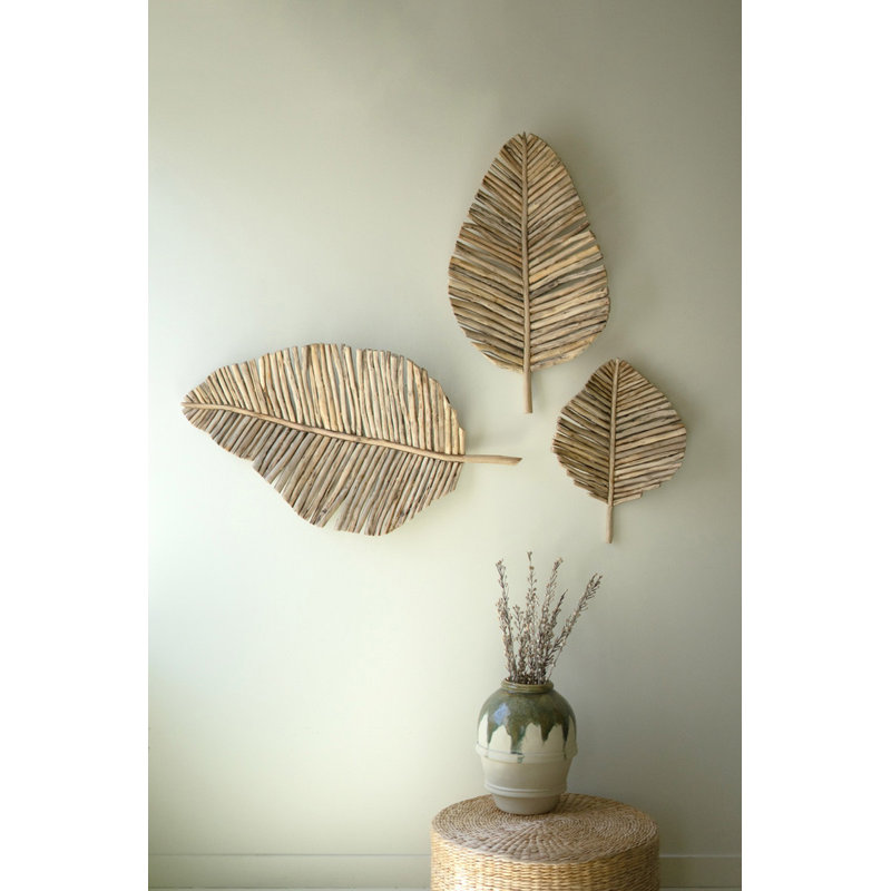  Ensemble de trois décorations murales en bois pour décoration d'intérieur