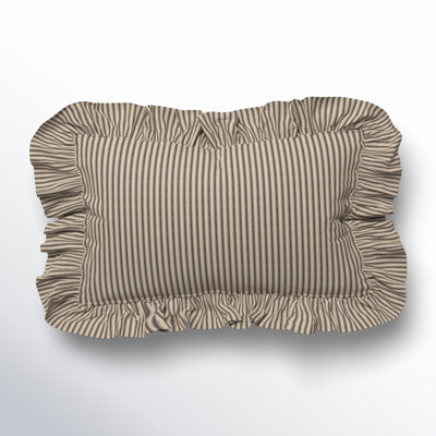 Ruffled Cotton Lumbar Throw Pillow