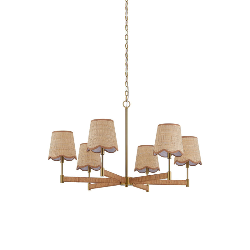 Lustre à 6 lumières Ifeyinwa, naturel