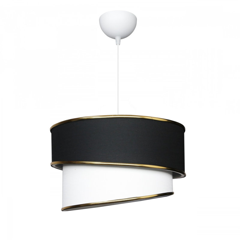 Lustre noir élégant avec capuchon en tissu extérieur, 11,8 po de diamètre x 7,9 po de hauteur | Hauteur totale de 27,6 po | Douille E27, 40 W maximum | Luminaire moderne pour le salon, la salle à manger et le vestibule, design élégant
