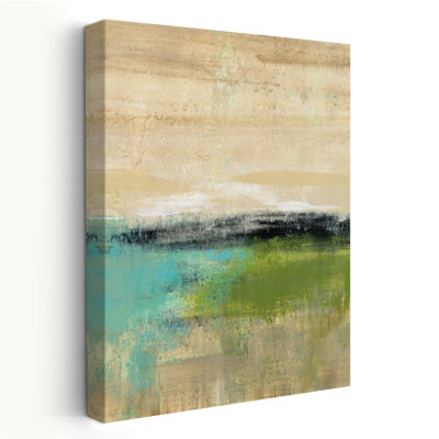 Spring Valley III - Abstrait aqua noir bleu