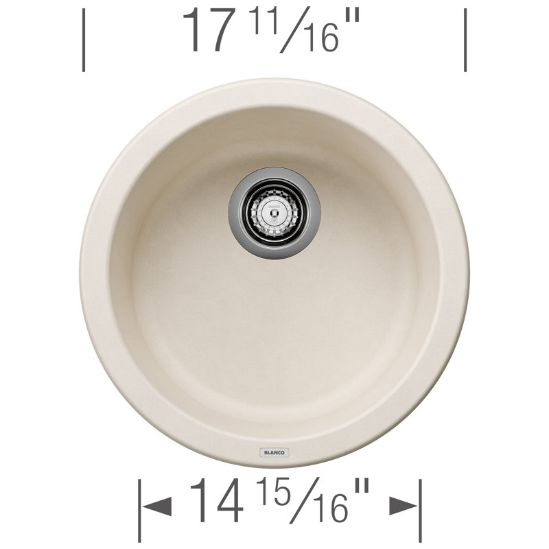 Rondo SILGRANIT 18" L x 18" W Drop-In/Undermount Bar Sink, Soft White