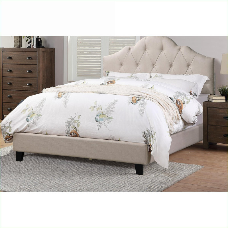 Upholstered Platform Bed, Contemporary Bedroom Furniture, Warm Brown Tufted Full Size Adjustable Headboard Bedframe