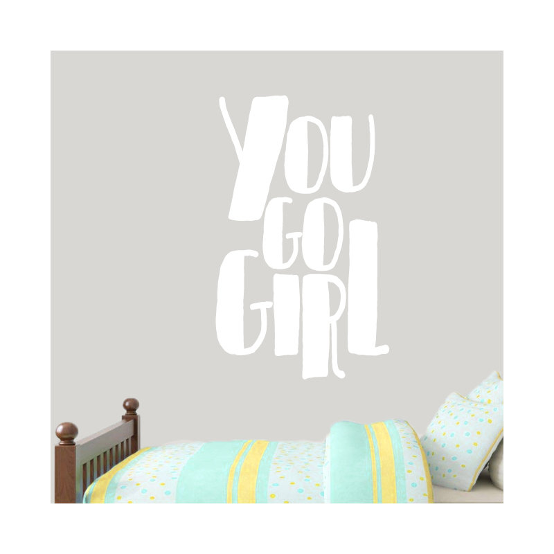 Décalcomanie murale "you go fille", Blanc