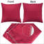 4-Pack 100% Cotton Comfortable Solid Decorative Throw Pillow Case, Square Cushion Cover Pillowcase Sublimation Blank Pillow Covers DIY Throw Pillowcase For Couch(18X18 Inch/ 45X45cm,Dark Red)