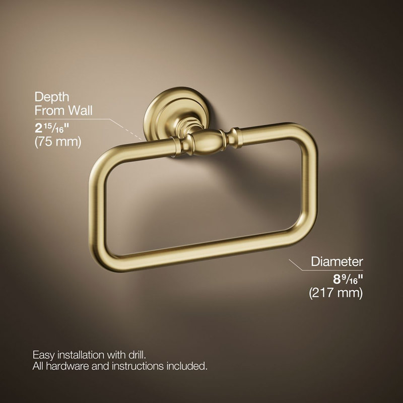 Artifacts® Towel Ring, Vibrant Brushed Moderne Brass