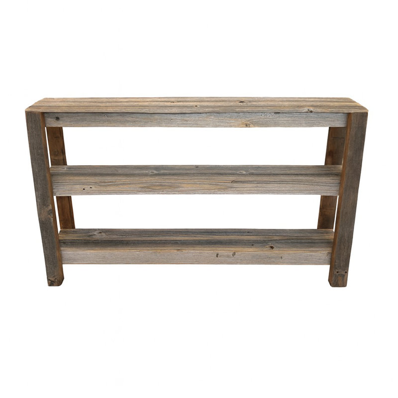 Shepherds Console Table – 46” Natural Reclaimed Wood Entryway Table With 2 Shelves | Rustic Farmhouse Accent Table | Narrow Hallway Table
