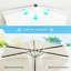 Petit demi-parasol de patio ventilé, demi-parasol de patio extérieur, avec manivelle 8 nervures pour l'extérieur-761742678