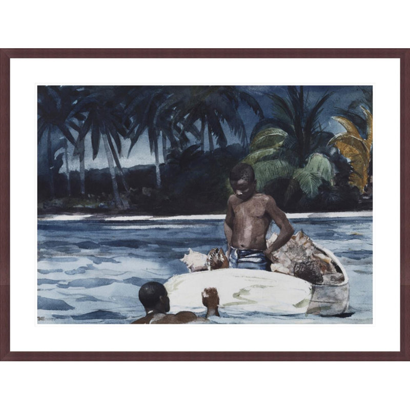 West Indian Divers par Winslow Homer, impression giclée sur cadre, H 31,7 po x l 41,5 po