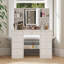 Makeup Vanity Desk With Fold Mirror And Adjustable Lights-1476535458