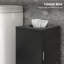 Armoire à papier hygiénique, armoire de coin de petite salle de bain avec portes et tablettes, organisateur de rangement pour salle de bain mince pour papier, noir-1096298240
