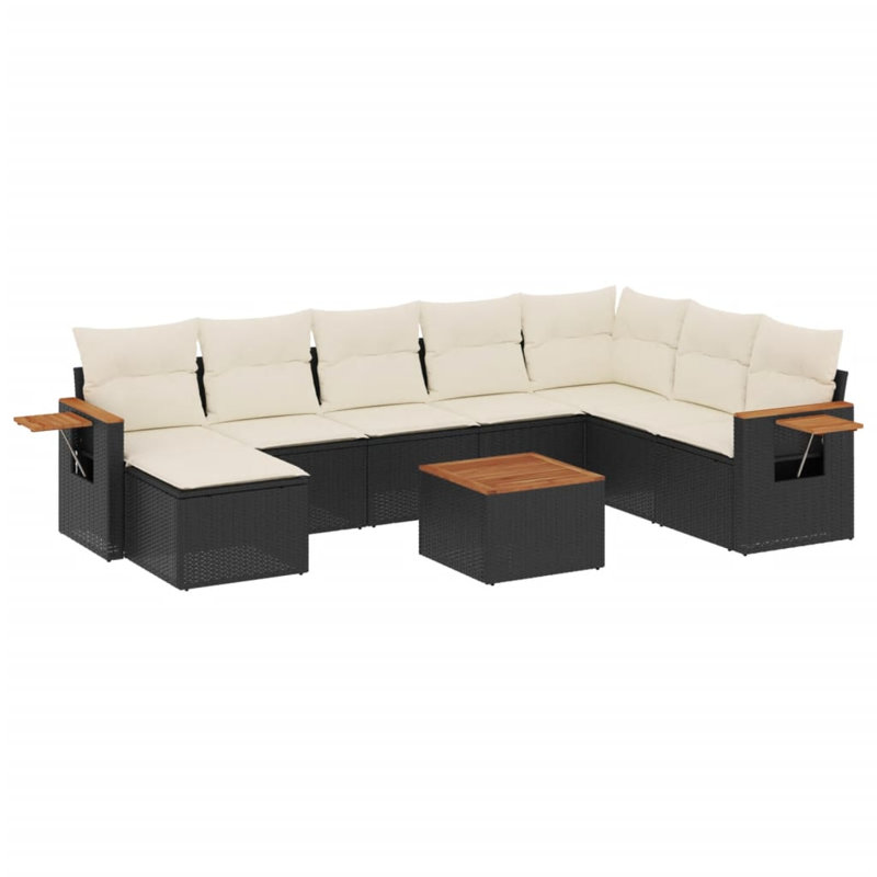 Ensemble de canapé de jardin Vidaxl noir et crème