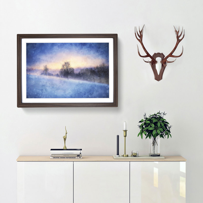 Trees at Wintertime in Slovakia - Picture Frame Graphic Art Print, 24cm H x 33cm W x 2cm D, Walnut Framed