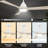 Gedin 52” Ceiling Fan with Light and Solid Wood Fan Blades