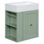 Meuble-lavabo de 20 po avec lavabo en céramique, poignée dorée et tablettes de rangement latérales-939302182
