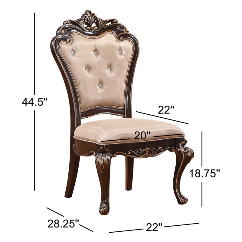 Constantine Tufted Upholstered Back Side Chair in Cherry
