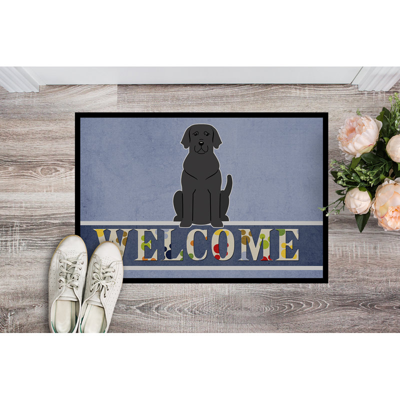 « labrador welcome 27 po x 18 po » tapis de porte extérieur antidérapant
