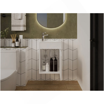 Lavabo pour salle de bain Hudson, blanc