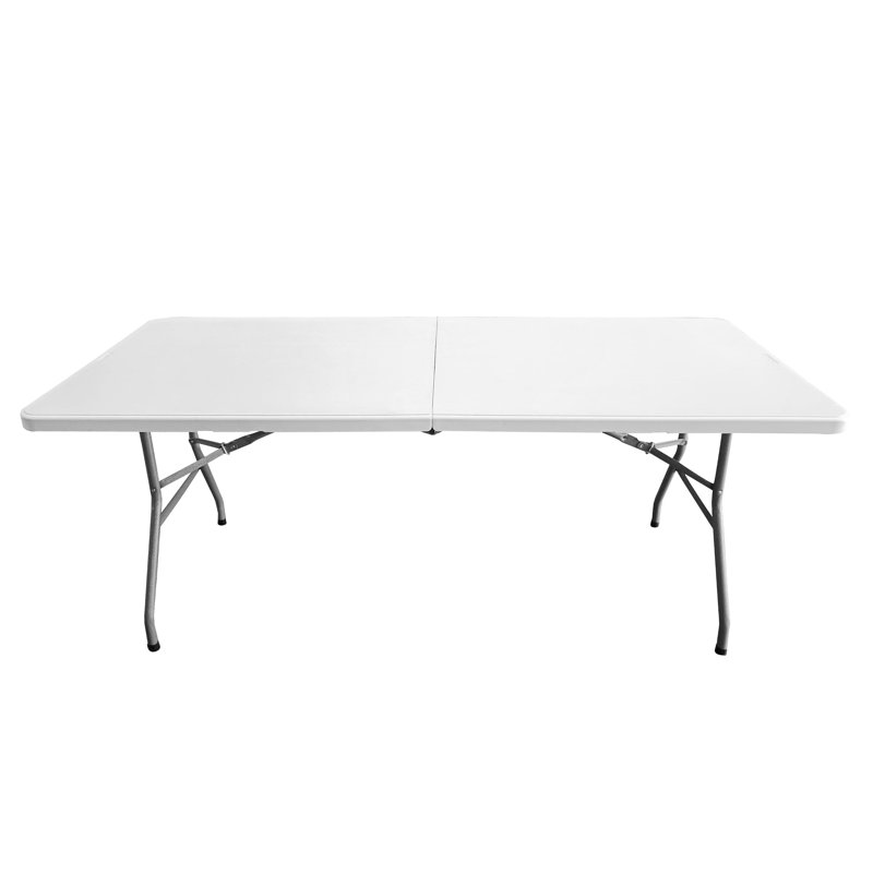 Granite White 6' Folding Table with Powder-Coated Steel Legs