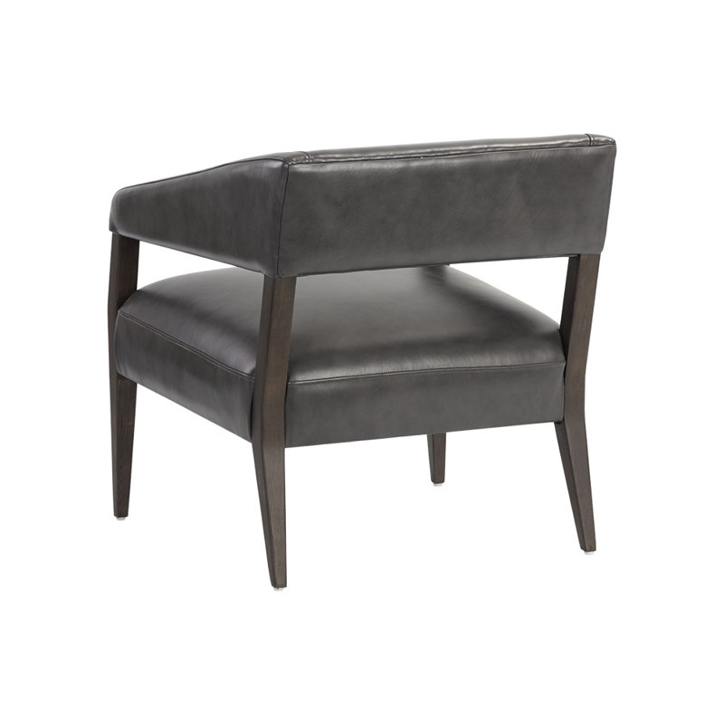 Carlyle Chair, Grey Genuine Leather