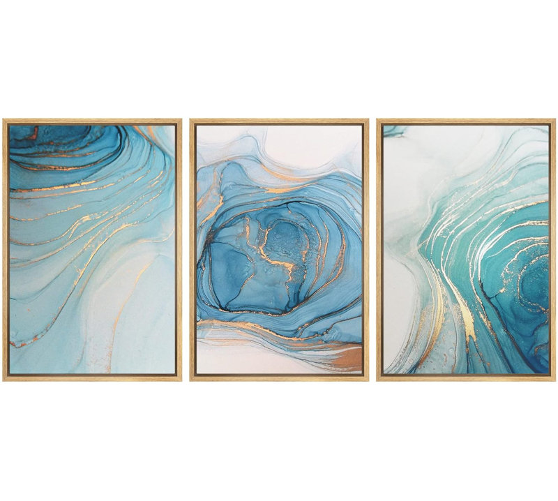 Pastel, bleu, bleu sarcelle, vague de fumée, tourbillons, formes abstraites, illustrations, art moderne, H 36 po x l 72 po