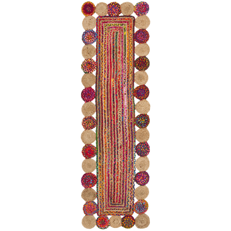 Herzig Hand-Woven Flatweave Red Area Rug, Runner 2'3" x 16'