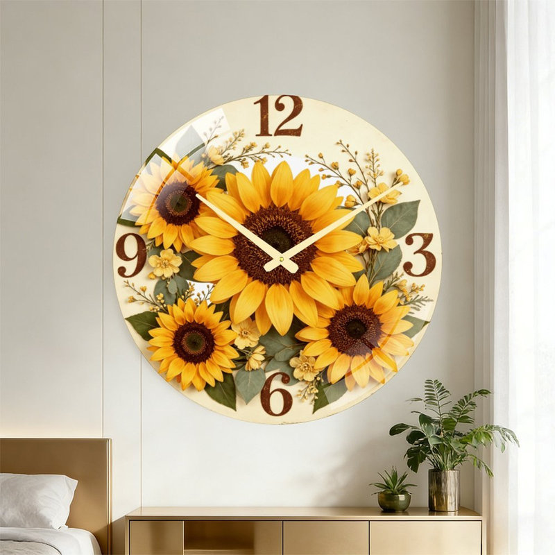 Horloge murale tournesol 24 po
