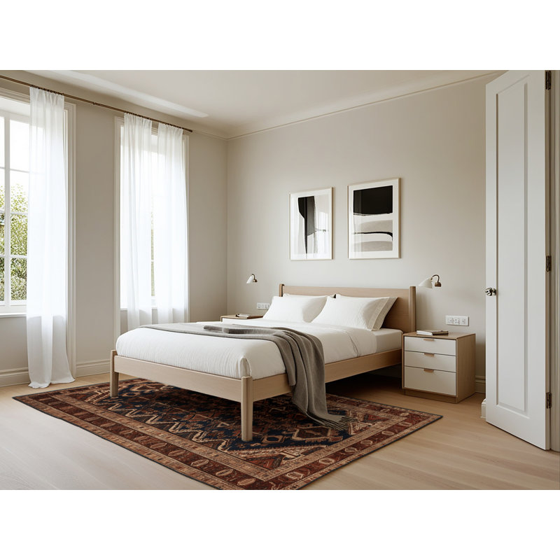 Tapis brun lavable à la machine, Rectangle 5 pi x 7 pi