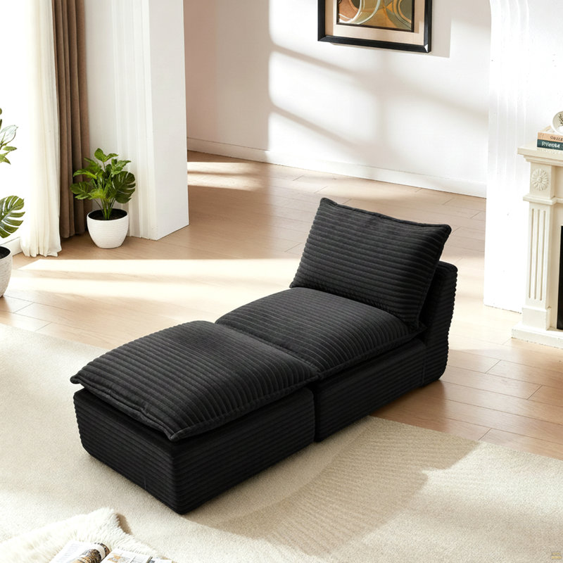 Corduroy Cloud Sofa, Dark Gray Corduroy