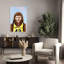 «Bigfoot» Joueur de basketball classique rétro, forêt loup surréel, impression d'art mural-129718159