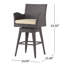 Modern Outdoor Wicker Swivel Barstool With Tapered Legs