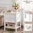 Solid Wood White Side Table-291700573