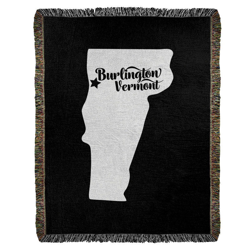 Jeté en coton tissé burlington vermont, l 37 po x L 52 po, Noir
