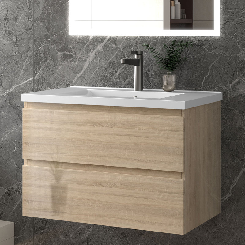 790mm Single Bathroom Vanity with Integrated Ceramic Basin
