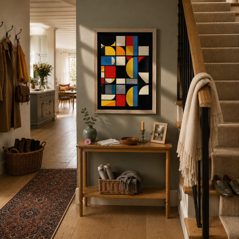 Rhythm Geometric - Framed Print, Oak, A3 - 42.0 x 29.7 cm