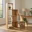 Étagère à 4 niveaux en forme d'escalier avec 6 compartiments ouverts, finition imitation bois, présentoir moderne pour salon, chambre et bureau, brun clair-351961283