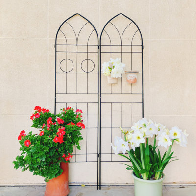 Treillis de jardin en métal antirouille Minns | Support robuste de 78,7 po pour plantes grimpantes, roses et fleurs d'extérieur