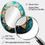 Mandala divin en or rétro et turquoise III - décor de miroir mural ovale doré-1379893763