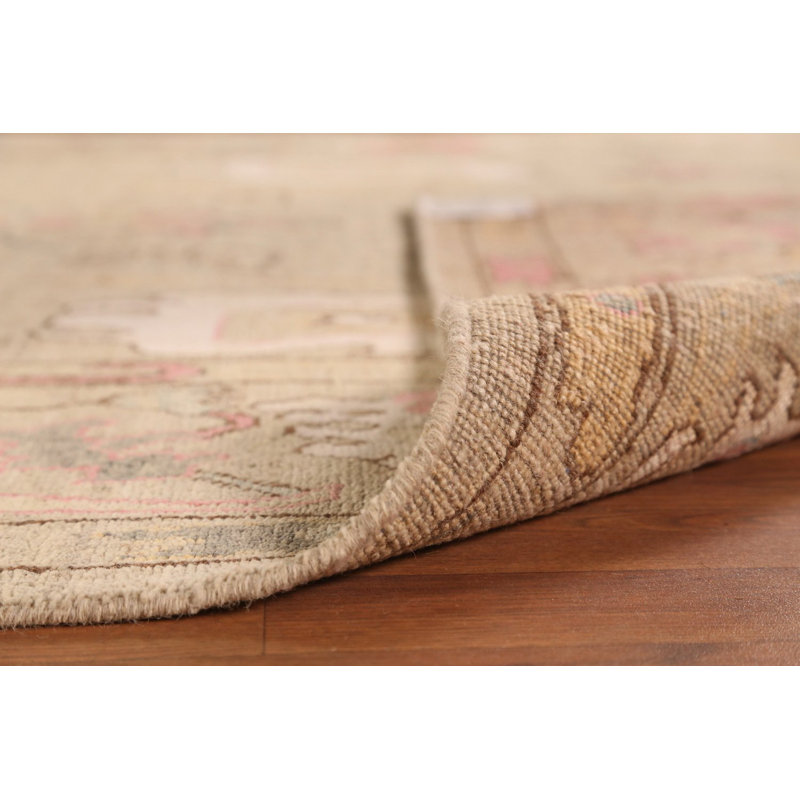 Tapis turc Oushak en laine de ton terreux 7 x 10